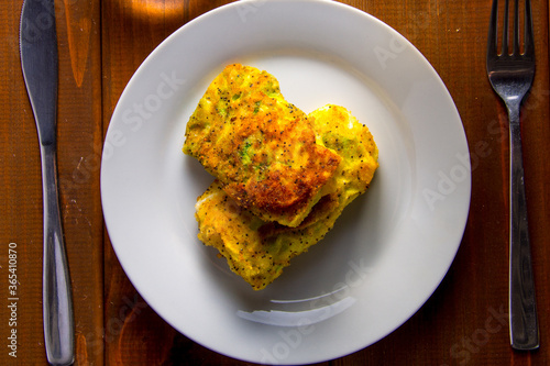 Breaded boiled cabbage roll