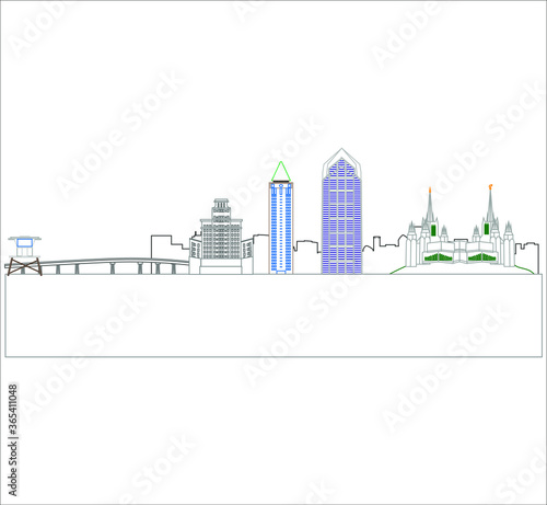 San Diego  California United States city skyline. illustration for web and mobile design.