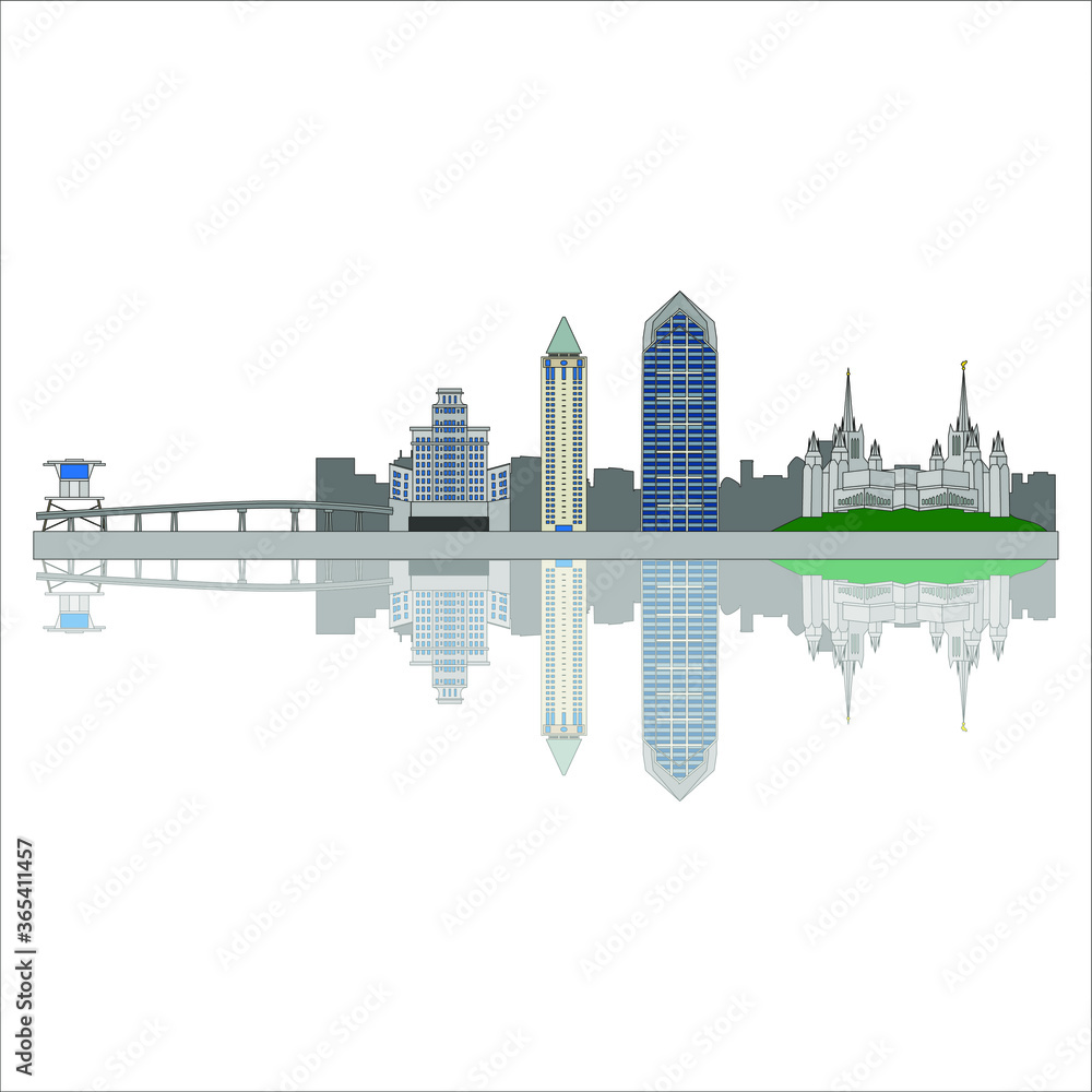 Obraz premium San Diego, California United States city skyline. illustration for web and mobile design.