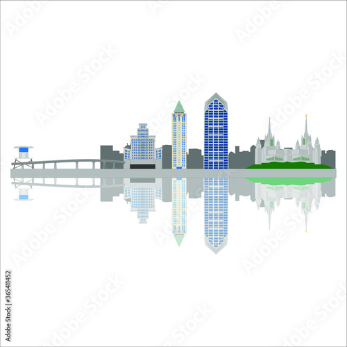 San Diego, California United States city skyline. illustration for web and mobile design.