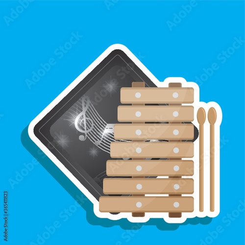 xylophone and stick label