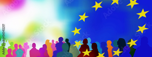 europa menschen silhouetten zeichen panorama