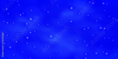 Dark BLUE vector layout with bright stars. Shining colorful illustration with small and big stars. Pattern for websites, landing pages.