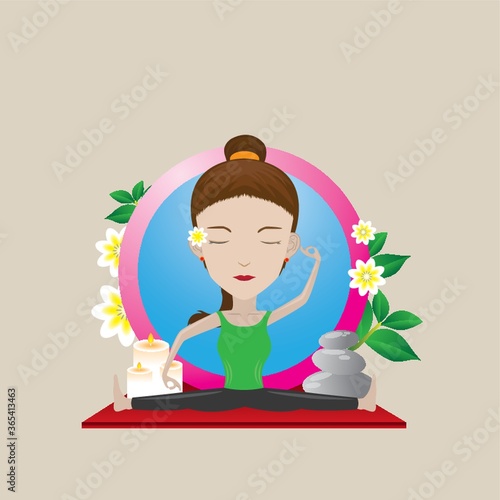 woman practicing yoga