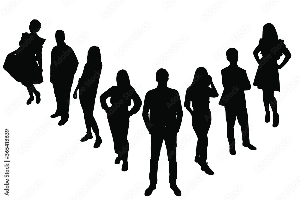 Silhouettes of young people, girls and boys-7 Silhouettes of young people, girls and boys-7