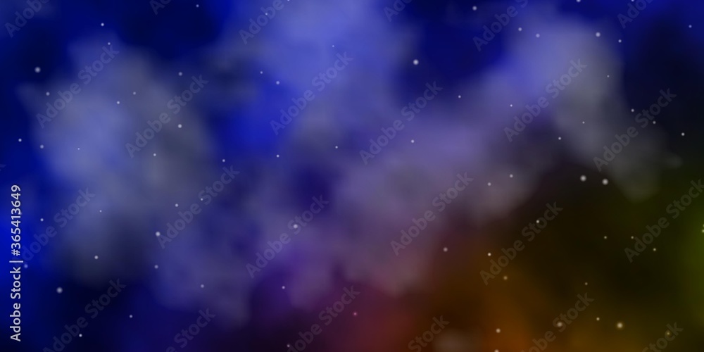 Dark Blue, Yellow vector layout with bright stars. Shining colorful illustration with small and big stars. Theme for cell phones.