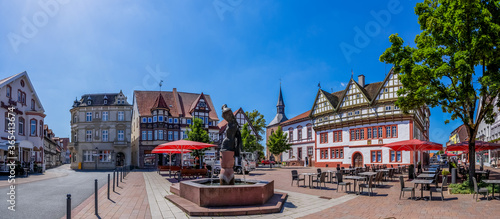 Marktplatz und Rathaus, Blomberg, Deutschland 