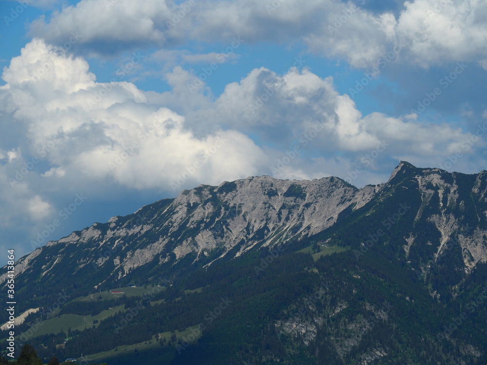 mountaineous landscape in the Bavarian Alps in sunshine