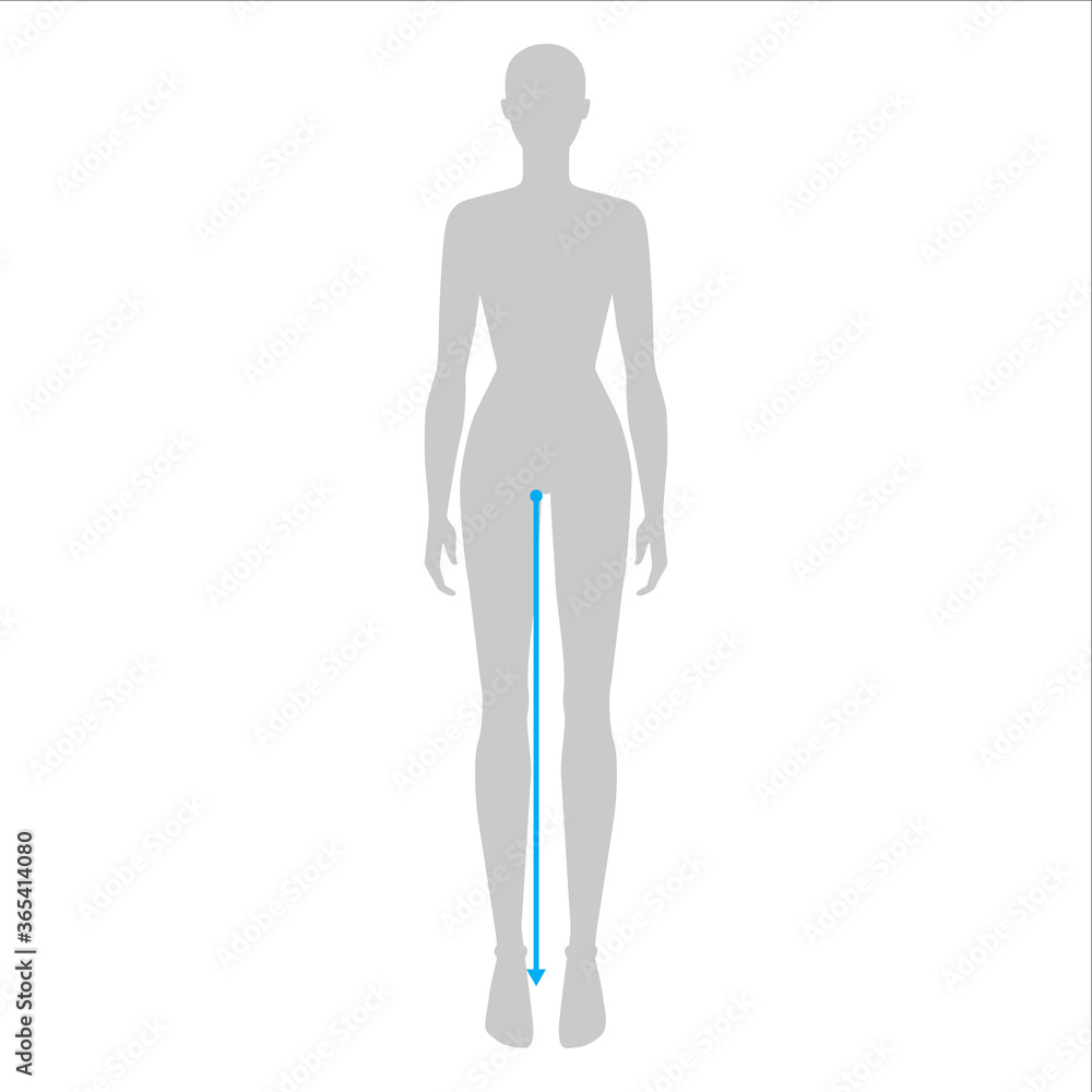 Women to do legs length measurement fashion Illustration for size chart. 7.5 head size girl for site or online shop. Human body infographic template for clothes. Women to do legs length measurement fashion Illustration for size chart. 7.5 head size girl for site or online shop. Human body infographic template for clothes.