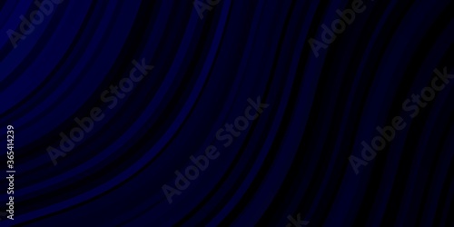 Dark BLUE vector template with lines. Colorful abstract illustration with gradient curves. Best design for your ad, poster, banner.