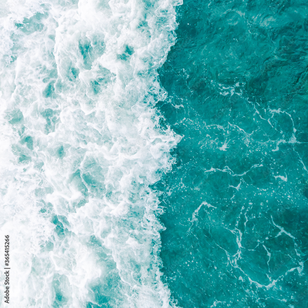 Fototapeta premium Aqua green ocean wave during summer tide, abstract sea nature background