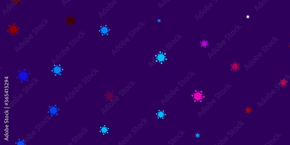 Light blue, red vector backdrop with virus symbols. Light blue, red vector backdrop with virus symbols.