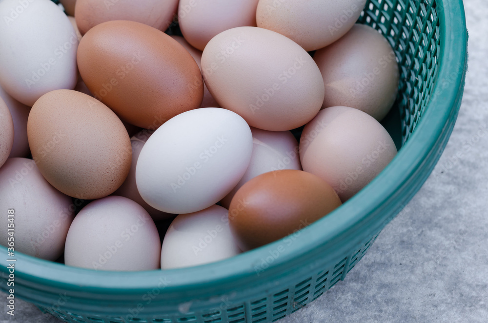 Eggs in the Plastic Basket. Eggs in the Plastic Basket.