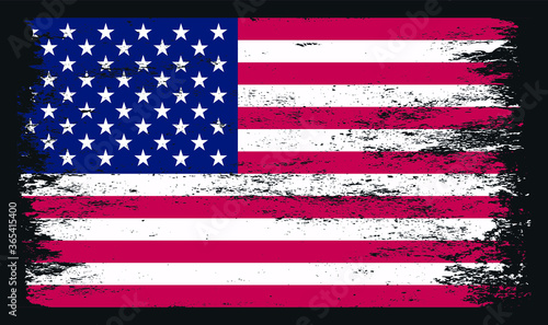 Vector grunge flag of United States.