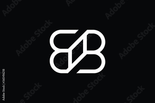 Minimal Innovative Initial B logo and BB logo. Letter B BB creative elegant Monogram. Premium Business logo icon. White color on black background