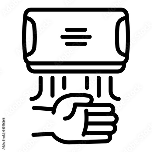 Hand dryer icon. Outline hand dryer vector icon for web design isolated on white background
