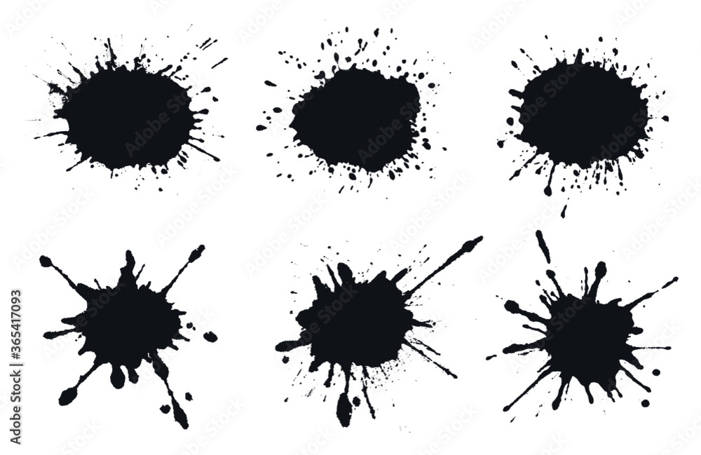 Black grunge paint splashes. Black grunge paint splashes.