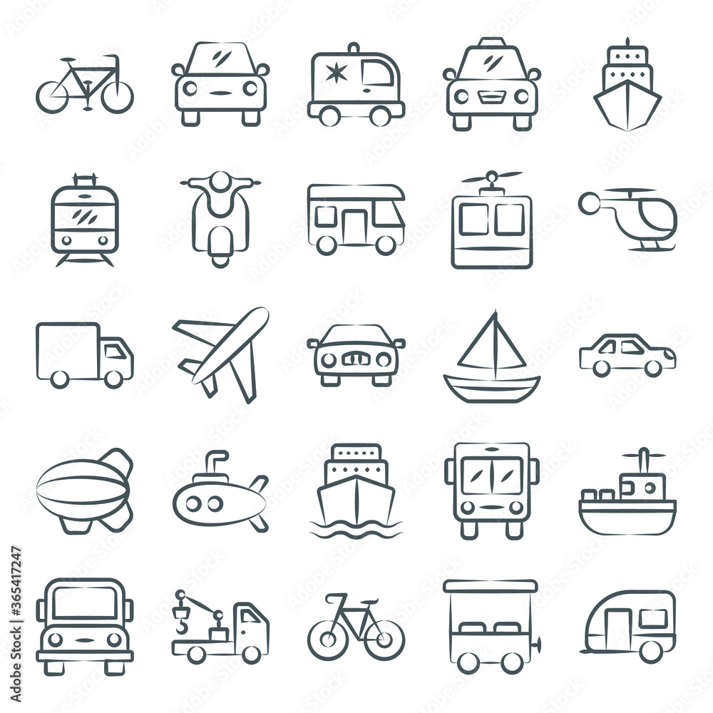 Pack of Transport Line Icons
Pack of Transport Line Icons