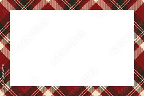 Vintage frame vector. Scottish border pattern retro style. Tartan plaid ornament.