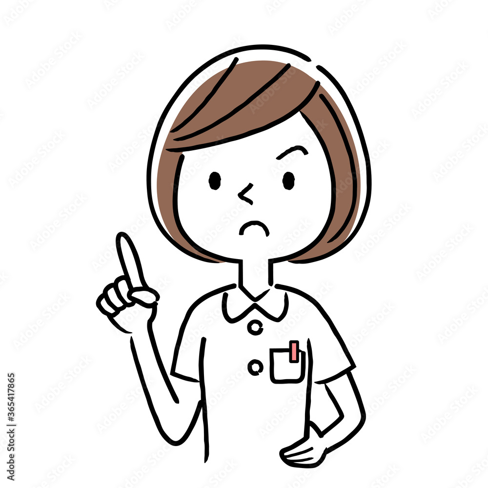 Vector illustration material: female nurse with a serious expression Vector illustration material: female nurse with a serious expression