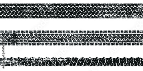 Tire tracks isolated on white backgound
