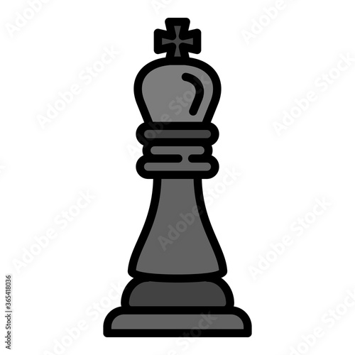 Chess king icon. Outline chess king vector icon for web design isolated on white background