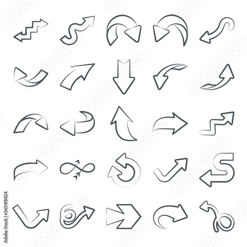  Modern Arrows Icon in Linear Style Pack 