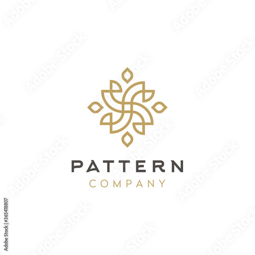 Simple Beauty Floral Pattern Motif Elegant Luxury logo design