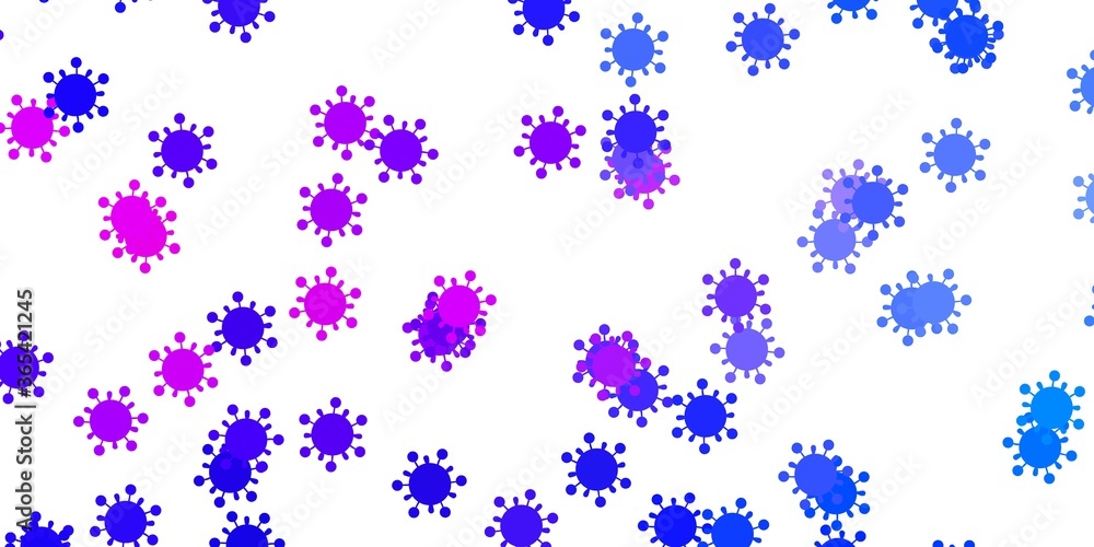 Light blue, red vector texture with disease symbols.