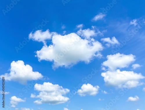 Blue sky with white clouds in summer.Free space.