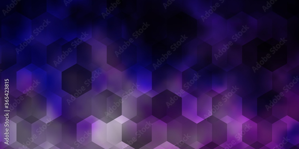 Light Purple vector template in hexagonal style. Light Purple vector template in hexagonal style.