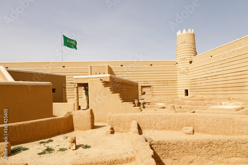 Historical Fort in Raghba in Saudi Arabia. The fort is currently undergoing extensive restoration photo