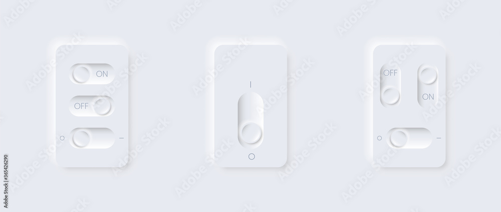 Remote with buttons on off, minimal neomorphism style. Editable ...