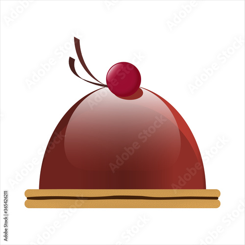 Vector image of a chocolate mousse cake