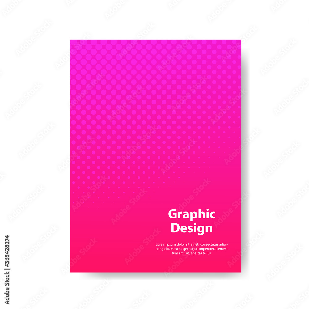 Fototapeta premium Cover design. Halftone dots full color design. Future geometric patterns with shadows. Eps10 vector