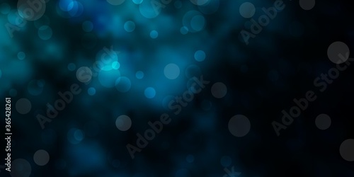 Dark BLUE vector backdrop with dots. Abstract decorative design in gradient style with bubbles. New template for a brand book.