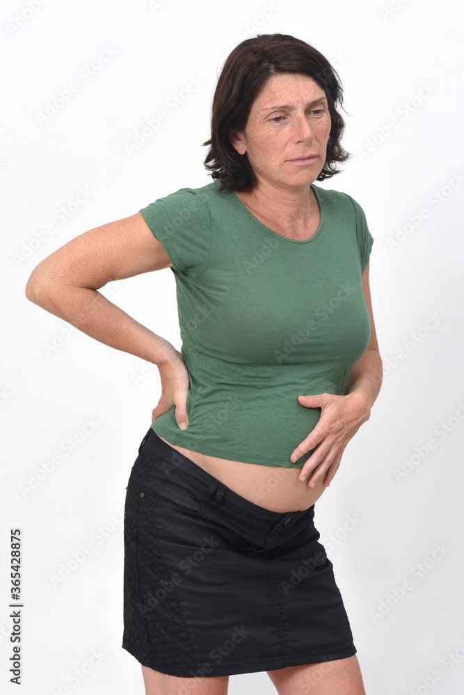 pregnant woman stomach pain on with background pregnant woman stomach pain on with background