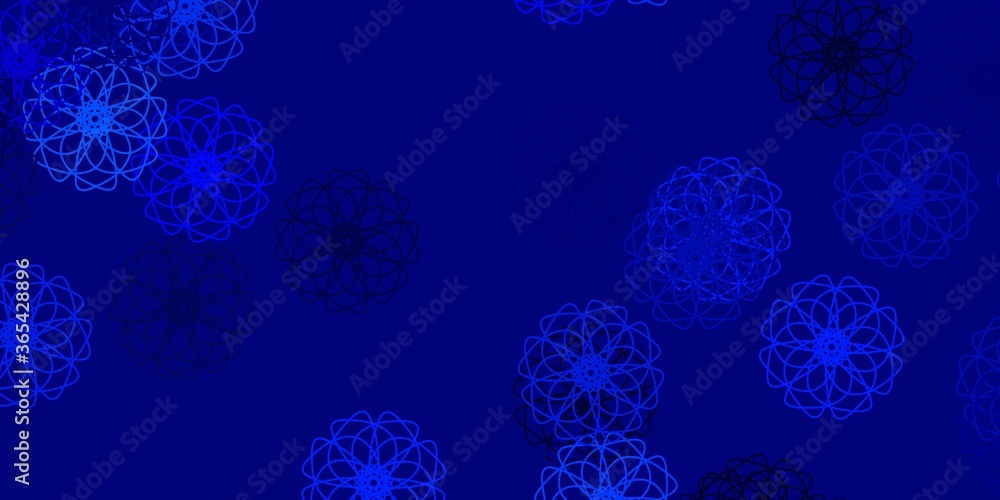 Light BLUE vector natural artwork with flowers. Light BLUE vector natural artwork with flowers.