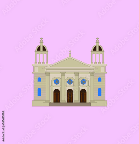 Obraz na płótnie Cathedral Basilica of San Jose, California United States. illustration for web and mobile design. w salonie
