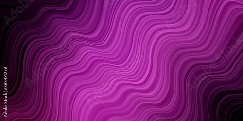 Light Purple, Pink vector template with curved lines. Abstract gradient illustration with wry lines. Pattern for ads, commercials.