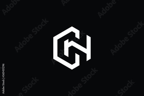 Minimal Innovative Initial CH logo and HC logo. Letter CH HC creative elegant Monogram. Premium Business logo icon. White color on black background