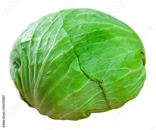 Ripe fresh cabbage. Isolated over white background