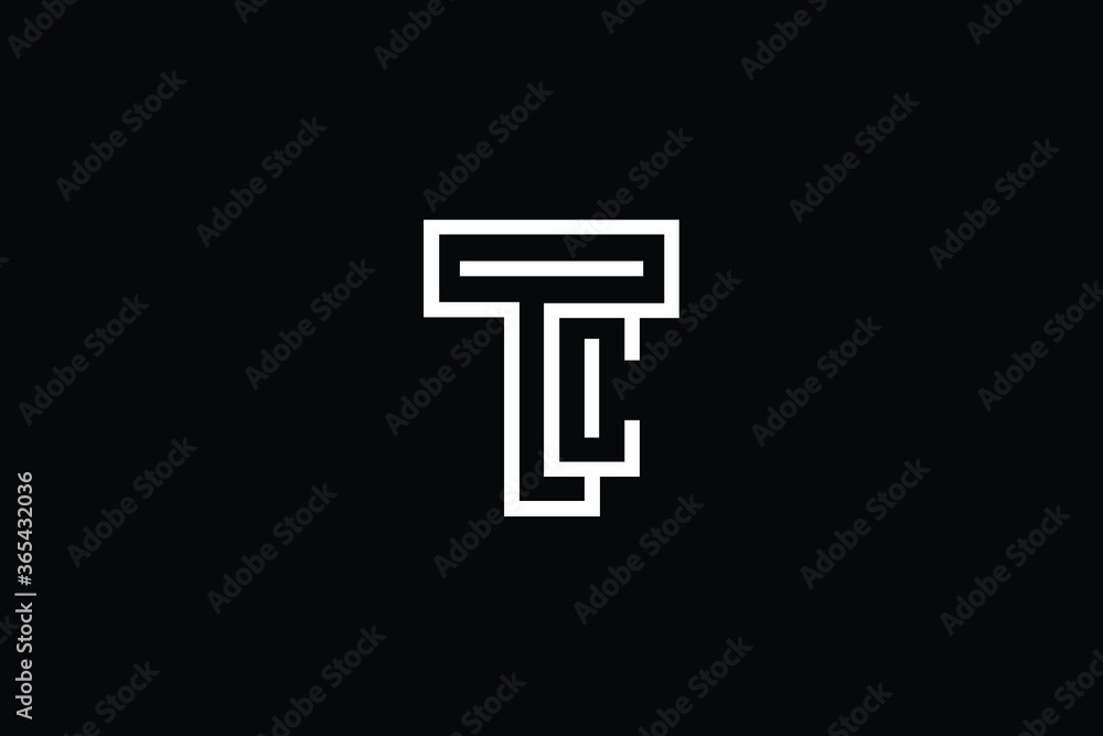 Minimal Innovative Initial TC logo and CT logo. Letter TC CT creative elegant Monogram. Premium Business logo icon. White color on black background Minimal Innovative Initial TC logo and CT logo. Letter TC CT creative elegant Monogram. Premium Business logo icon. White color on black background