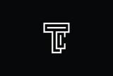 Minimal Innovative Initial TC logo and CT logo. Letter TC CT creative elegant Monogram. Premium Business logo icon. White color on black background