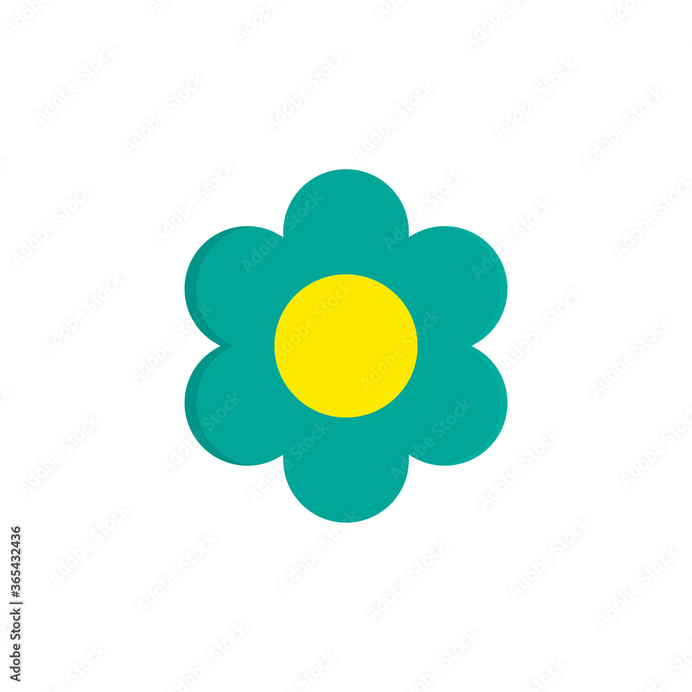 Flower flat, flowers icon, vector illustration isolated on white background Flower flat, flowers icon, vector illustration isolated on white background