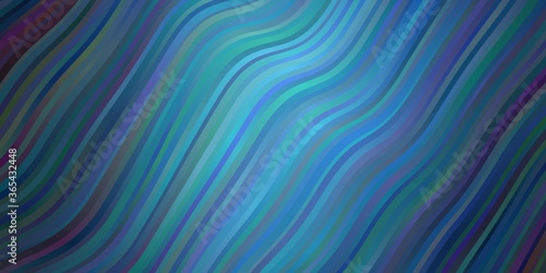Dark BLUE vector template with wry lines. Abstract illustration with bandy gradient lines. Pattern for busines booklets, leaflets