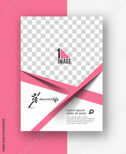 Healthcare brochure, flyer, magazine cover & poster template, vector illustration.