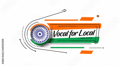 VOCAL FOR LOCAL" campaign of India - Independence Day Poster. Vector Modern Banner Illustration.