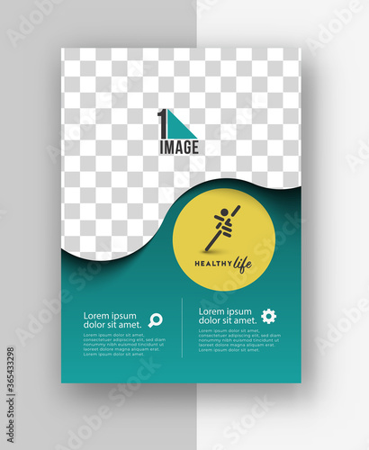 Healthcare brochure, flyer, magazine cover & poster template, vector illustration.