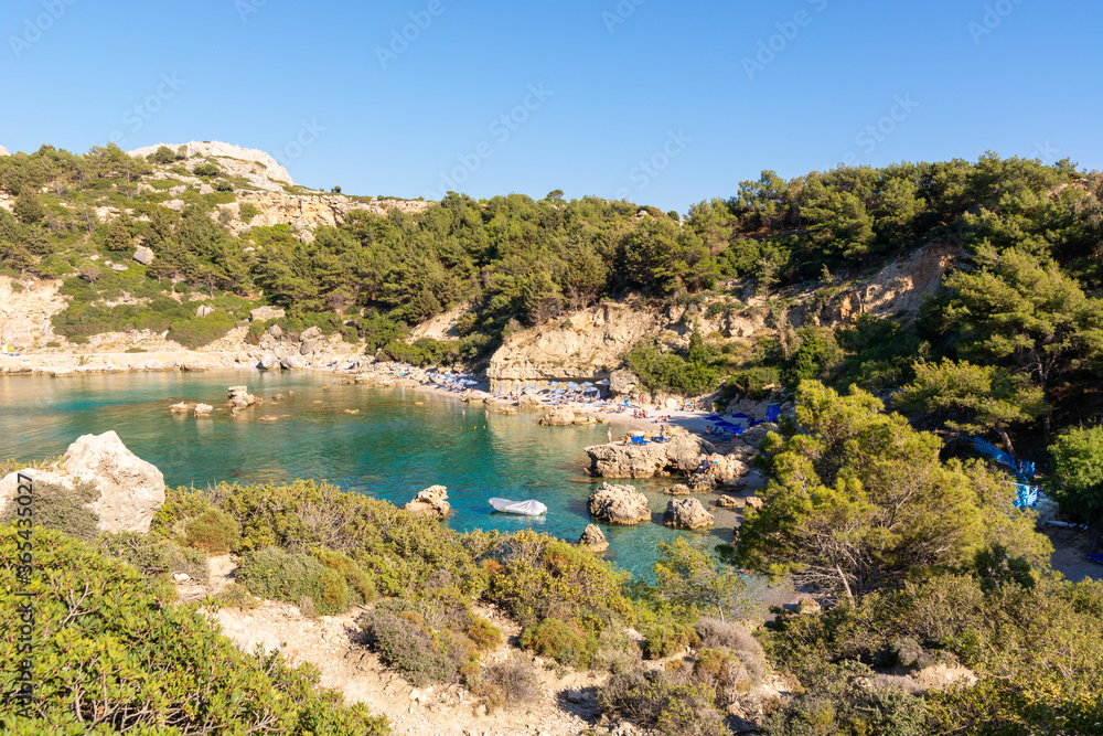 Anthony Quinn Bay, secluded beach on the island of Rhodes. Greece